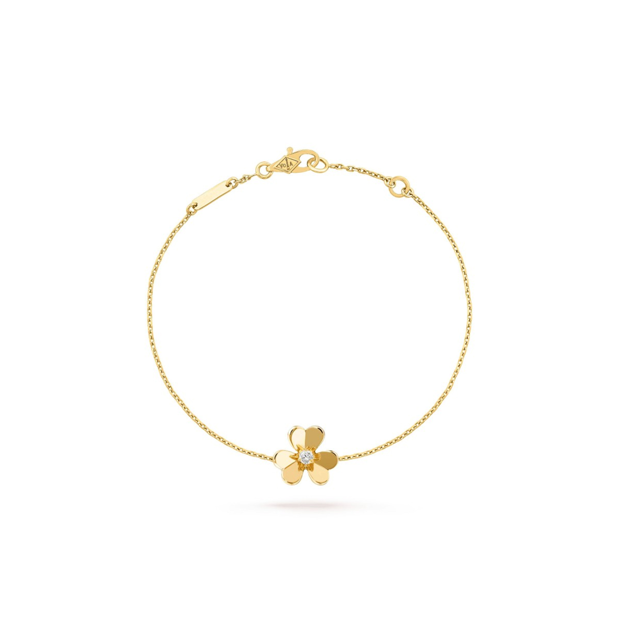 v*n cl*f arpels frivole bracelet, mini model - yellow gold, Di*m*nd  vcarp0j200
